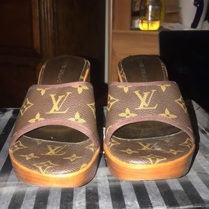 Louis Vuitton clogs with Louis label design size 7 1/2